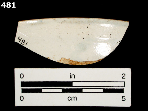 PEARLWARE, HAND PAINTED POLYCHROME,  EARLY specimen 481 rear view