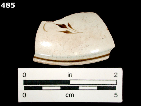PEARLWARE, HAND PAINTED POLYCHROME,  EARLY specimen 485 front view