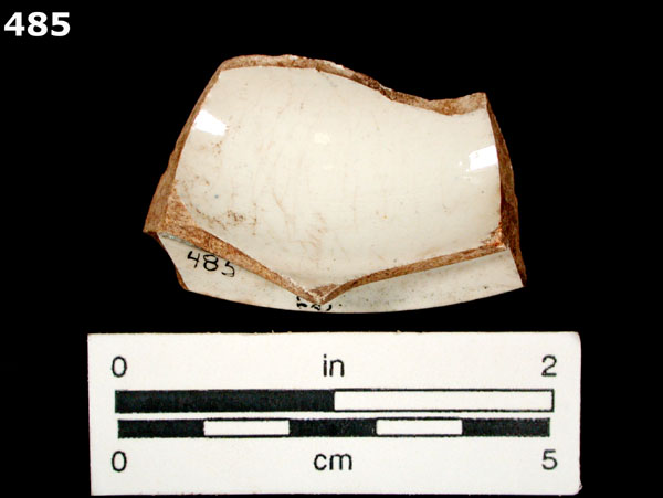 PEARLWARE, HAND PAINTED POLYCHROME,  EARLY specimen 485 rear view