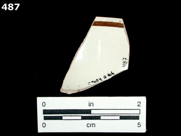 PEARLWARE, HAND PAINTED POLYCHROME,  EARLY specimen 487 rear view