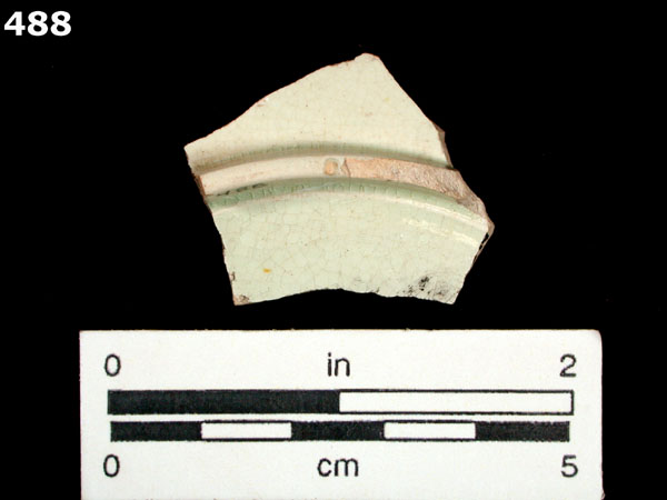 PEARLWARE, HAND PAINTED POLYCHROME,  EARLY specimen 488 rear view
