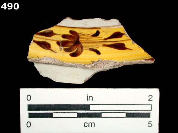 PEARLWARE, HAND PAINTED POLYCHROME,  EARLY specimen 490 
