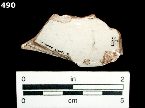 PEARLWARE, HAND PAINTED POLYCHROME,  EARLY specimen 490 rear view