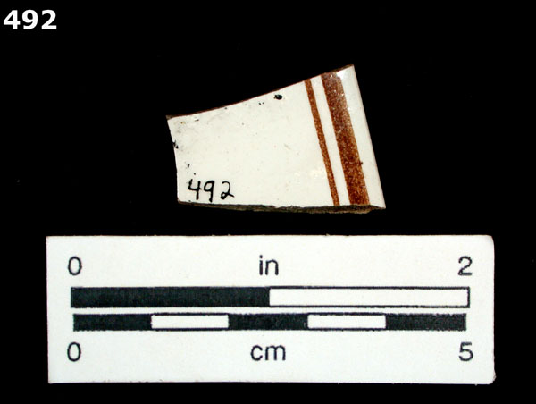 PEARLWARE, HAND PAINTED POLYCHROME,  EARLY specimen 492 rear view