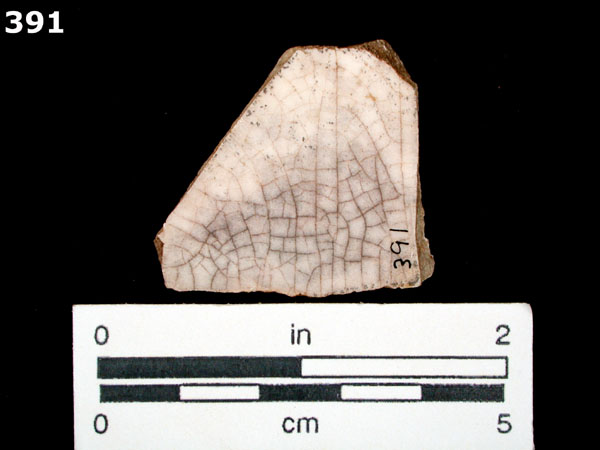 WHITEWARE, PLAIN specimen 391 rear view