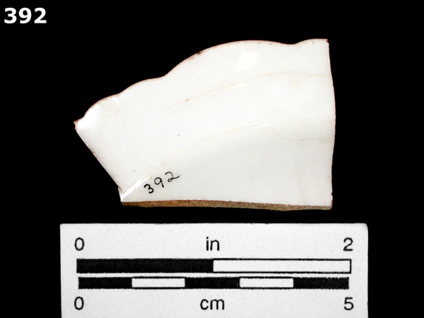 WHITEWARE, PLAIN specimen 392 rear view