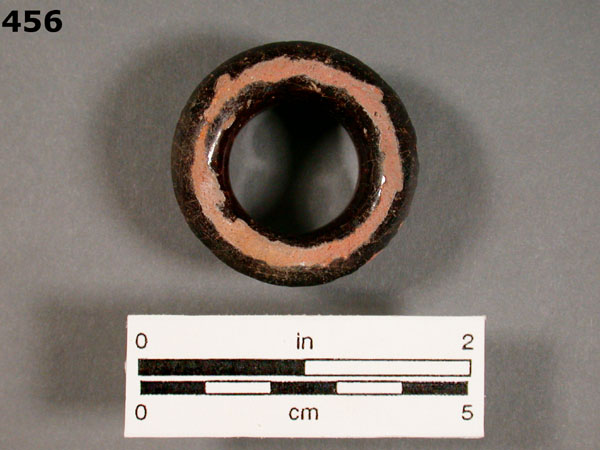 BLACK LEAD GLAZED COARSE EARTHENWARE specimen 456 rear view