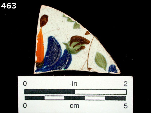 PEARLWARE, HAND PAINTED POLYCHROME, LATE specimen 463 front view