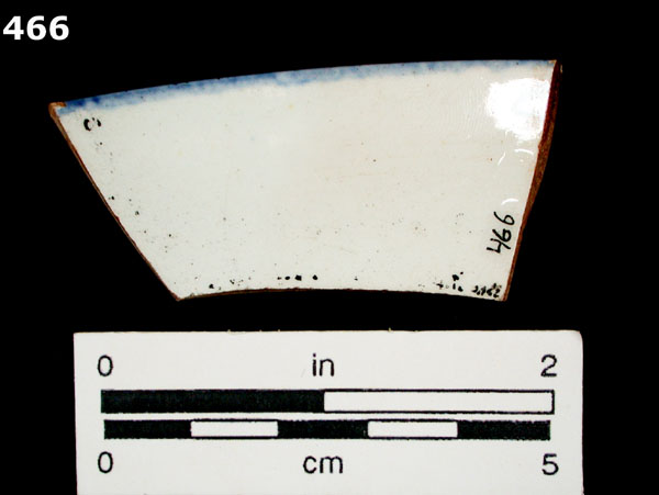 PEARLWARE, HAND PAINTED POLYCHROME, LATE specimen 466 rear view
