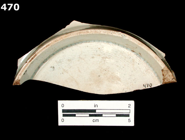 PEARLWARE, HAND PAINTED POLYCHROME,  EARLY specimen 470 rear view