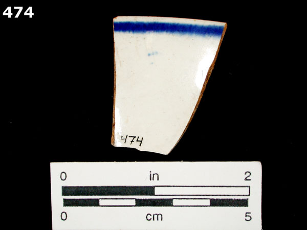 PEARLWARE, HAND PAINTED POLYCHROME, LATE specimen 474 rear view
