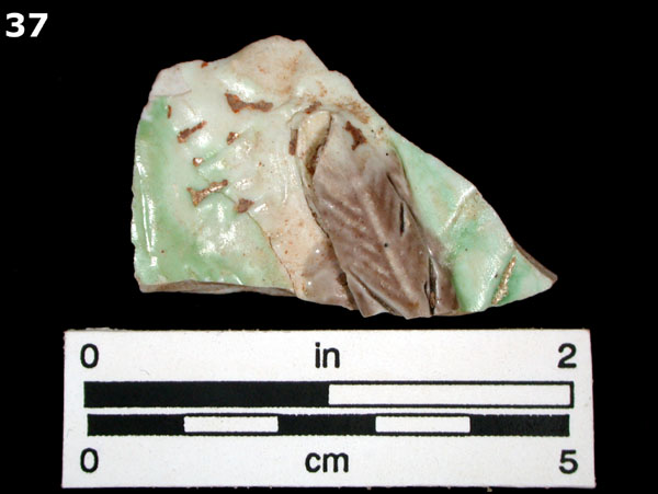PORCELAIN, MING POLYCHROME specimen 37 front view
