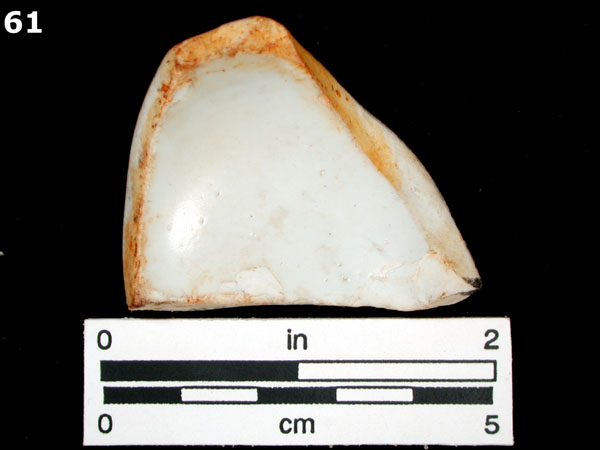 PORCELAIN, BROWN GLAZED specimen 61 rear view
