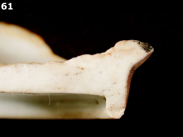 PORCELAIN, BROWN GLAZED specimen 61 side view