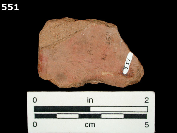FELDSPAR-INLAID REDWARE specimen 551 rear view