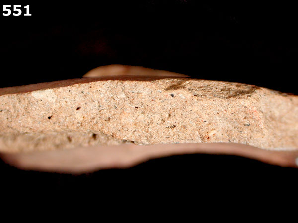 FELDSPAR-INLAID REDWARE specimen 551 side view