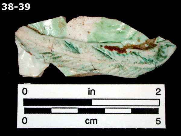 PORCELAIN, MING POLYCHROME specimen 39 front view