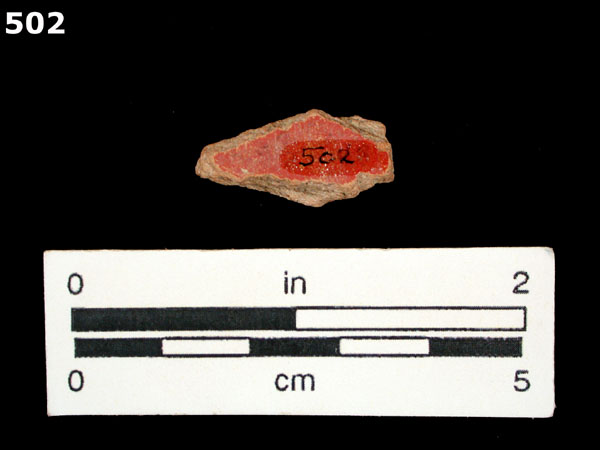 FELDSPAR-INLAID REDWARE specimen 502 rear view