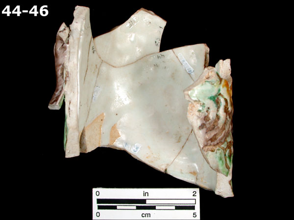 PORCELAIN, MING POLYCHROME specimen 44 rear view