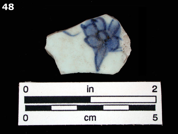 PORCELAIN, MING BLUE ON WHITE specimen 48 