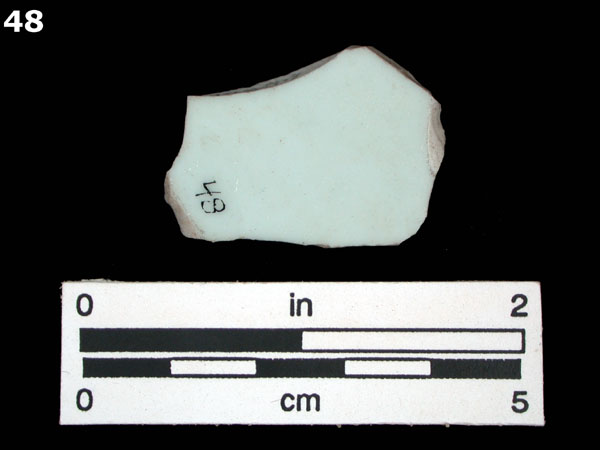 PORCELAIN, MING BLUE ON WHITE specimen 48 rear view