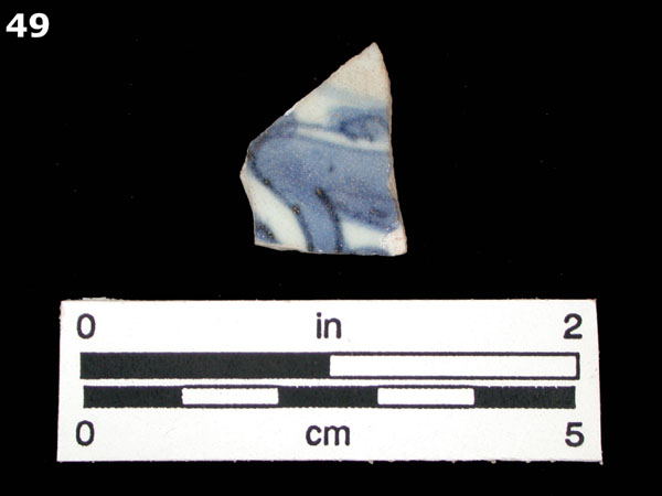 PORCELAIN, MING BLUE ON WHITE specimen 49 