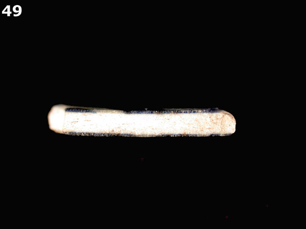 PORCELAIN, MING BLUE ON WHITE specimen 49 side view