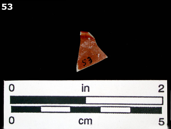 PORCELAIN, BROWN GLAZED specimen 53 rear view