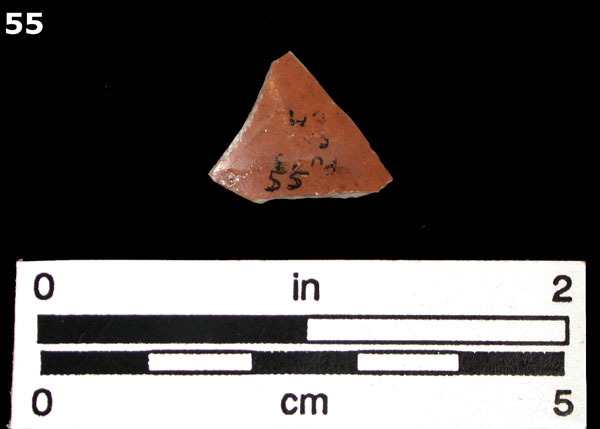 PORCELAIN, BROWN GLAZED specimen 55 rear view