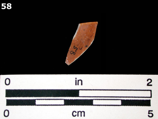 PORCELAIN, BROWN GLAZED specimen 58 rear view
