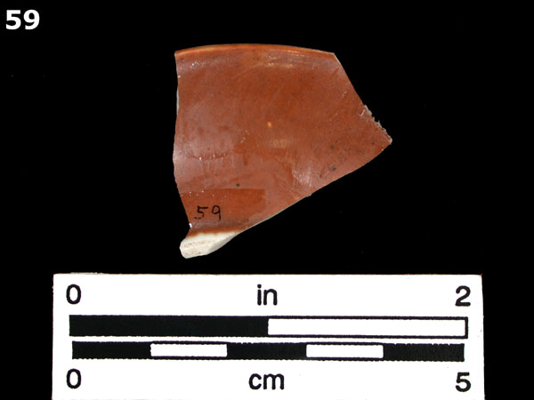 PORCELAIN, BROWN GLAZED specimen 59 rear view