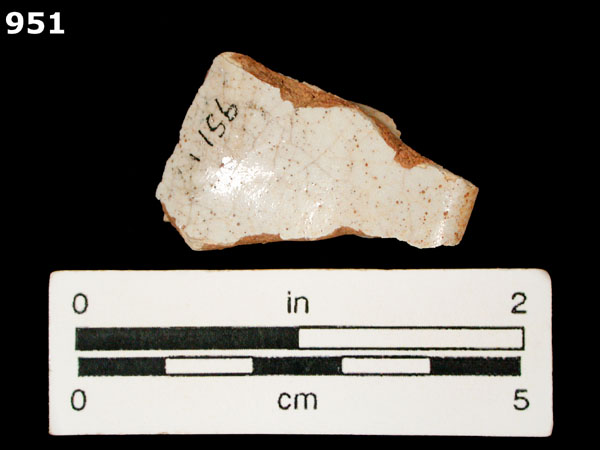 FINE WHITE MAJOLICA specimen 951 rear view