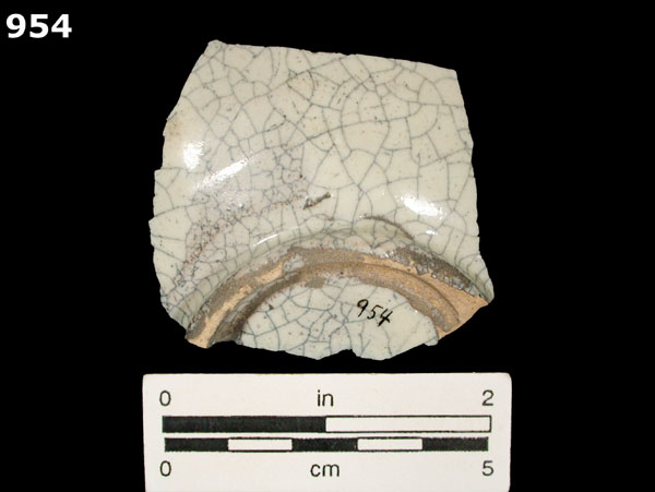 FINE WHITE MAJOLICA specimen 954 rear view