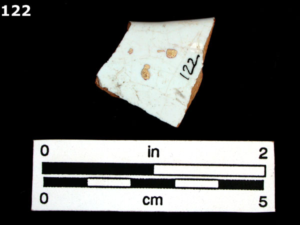 FAIENCE, SEINE POLYCHROME specimen 122 rear view
