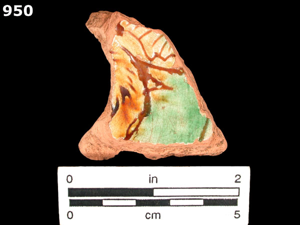 SLIPWARE, POLYCHROME SGRAFFITO specimen 950 