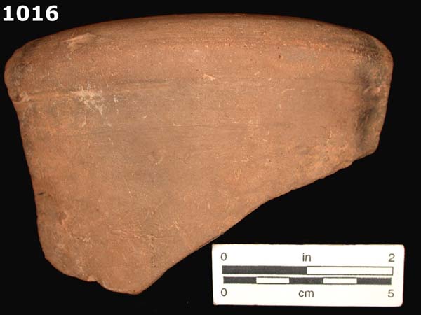 UNGLAZED COARSE EARTHENWARE (GENERIC) specimen 1016 front view