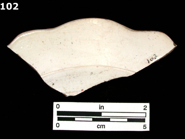 STONEWARE, WHITE SALT GLAZED specimen 102 rear view