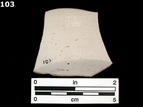 STONEWARE, WHITE SALT GLAZED specimen 103 rear view
