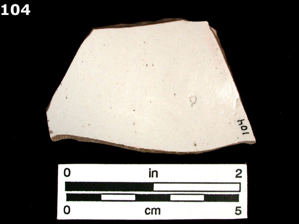 STONEWARE, WHITE SALT GLAZED specimen 104 rear view