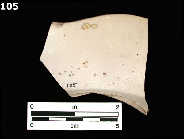 STONEWARE, WHITE SALT GLAZED specimen 105 rear view