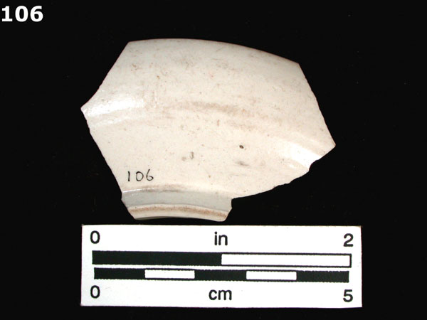 STONEWARE, WHITE SALT GLAZED specimen 106 rear view