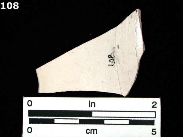STONEWARE, WHITE SALT GLAZED specimen 108 rear view