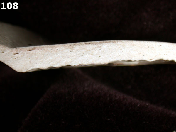 STONEWARE, WHITE SALT GLAZED specimen 108 side view