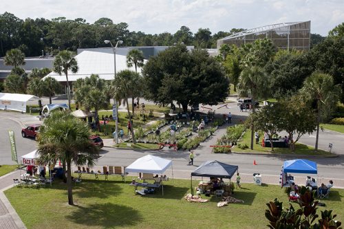 overhead view of cultural plaza