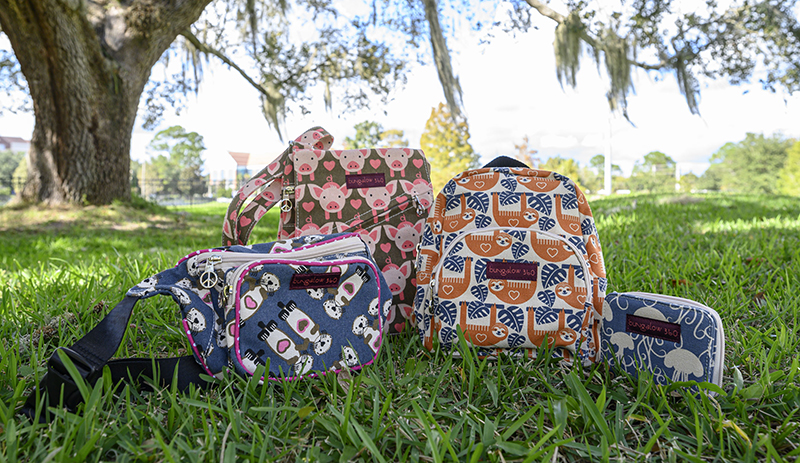 bags with colorful prints
