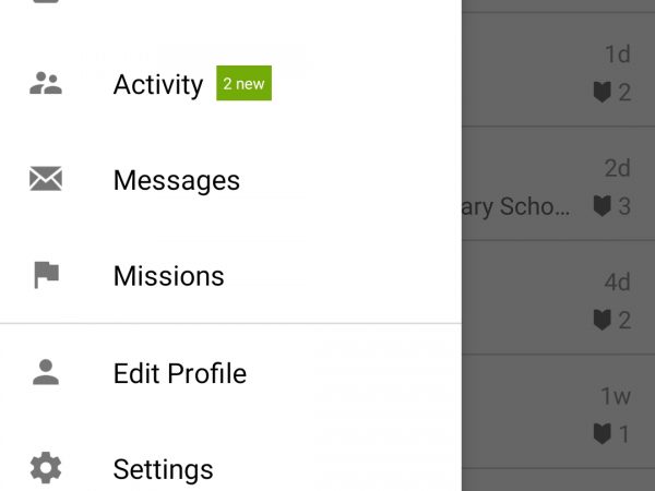 screencap of app interface showing how to search projects