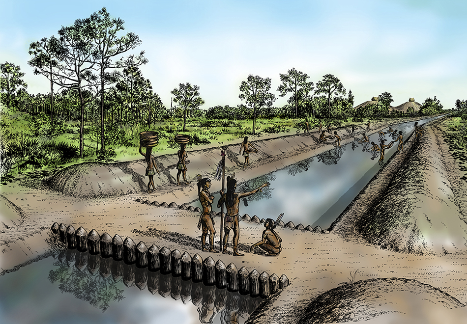 illustration of a canal