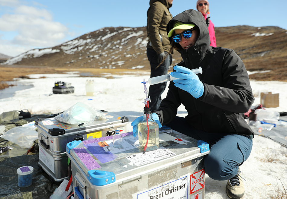 scientist in snow