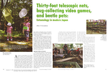 screenshot of article "Thirty-foot telescopic nets, bug-collecting video games, and beetle pets: Entomology in modern Japan"