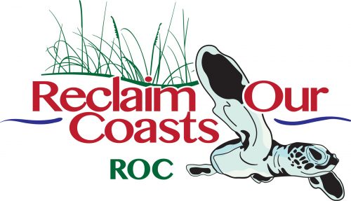 Reclaim Out Coasts logo with swimming turtle 